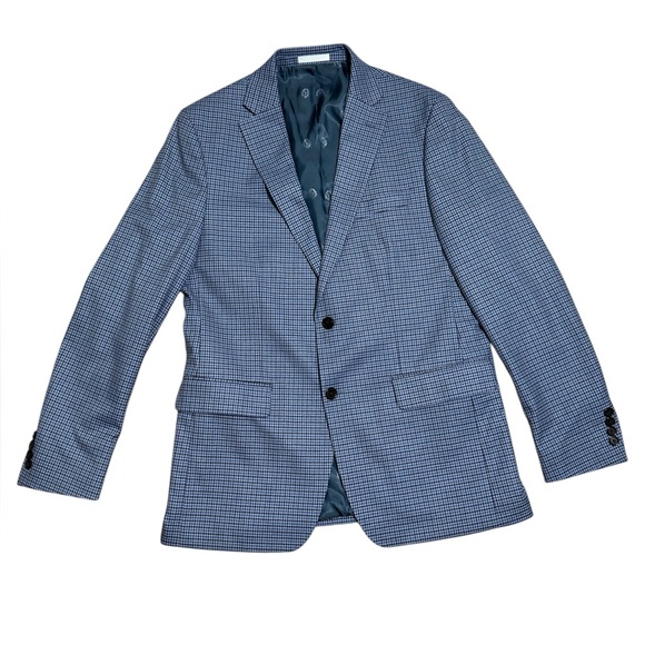 Lauren Ralph Lauren Men’s 42L Blue Plaid Blazer Jacket Sport Coat Polyester - Picture 1 of 10